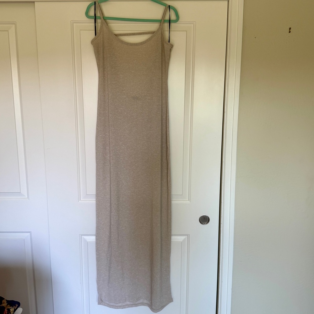 Shimmer knit sheer dress